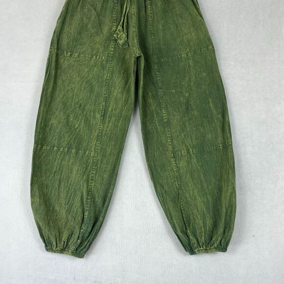 Rhea Joggers Women's Size Small Green Acid Wash Harem Style Drawstring Cuffed - Picture 3 of 9